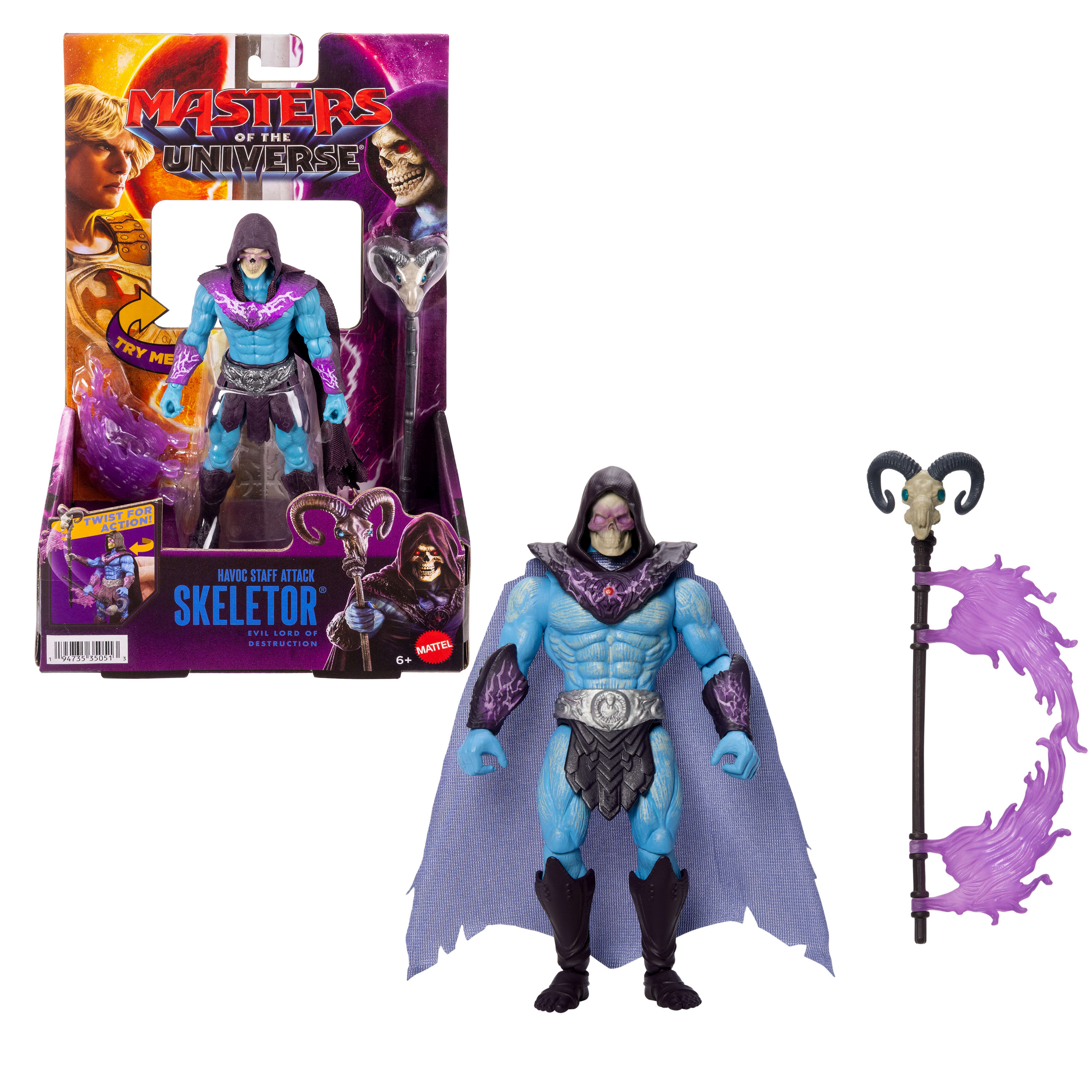 Masters of the Universe -  Skeletor actiefiguur met Staf der Verwoesting, 14 cm,