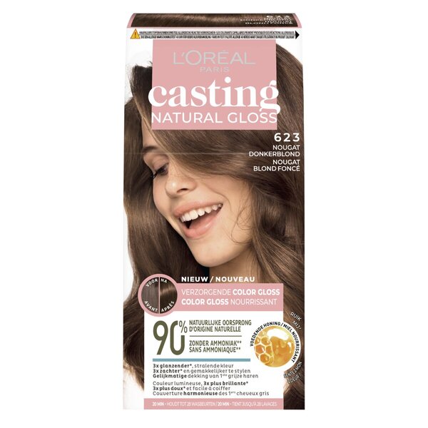 Casting Haarkleuring Creme Natural Gloss 623 Nougat Blond Fonce