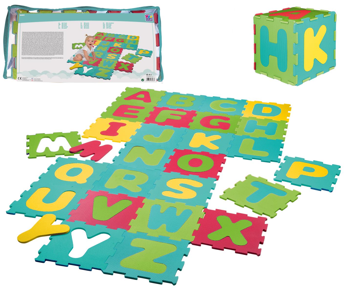 Vloerpuzzel Soft 31 x 31 cm, 26 delig, Alfabet, 1 cm dik, puzzelmat, vloertegel