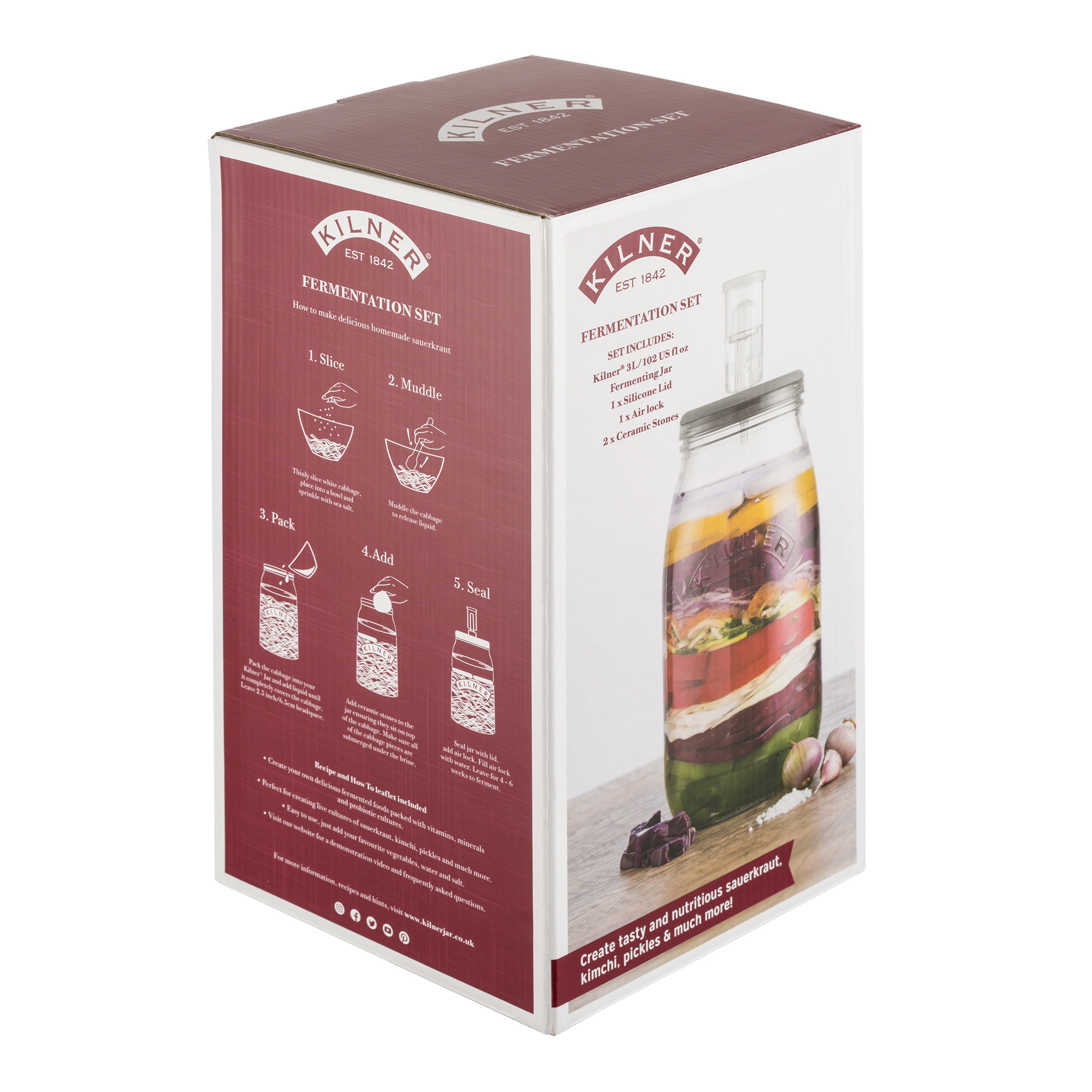 Kilner Fermentatieset Bokaal 3l - Glas
