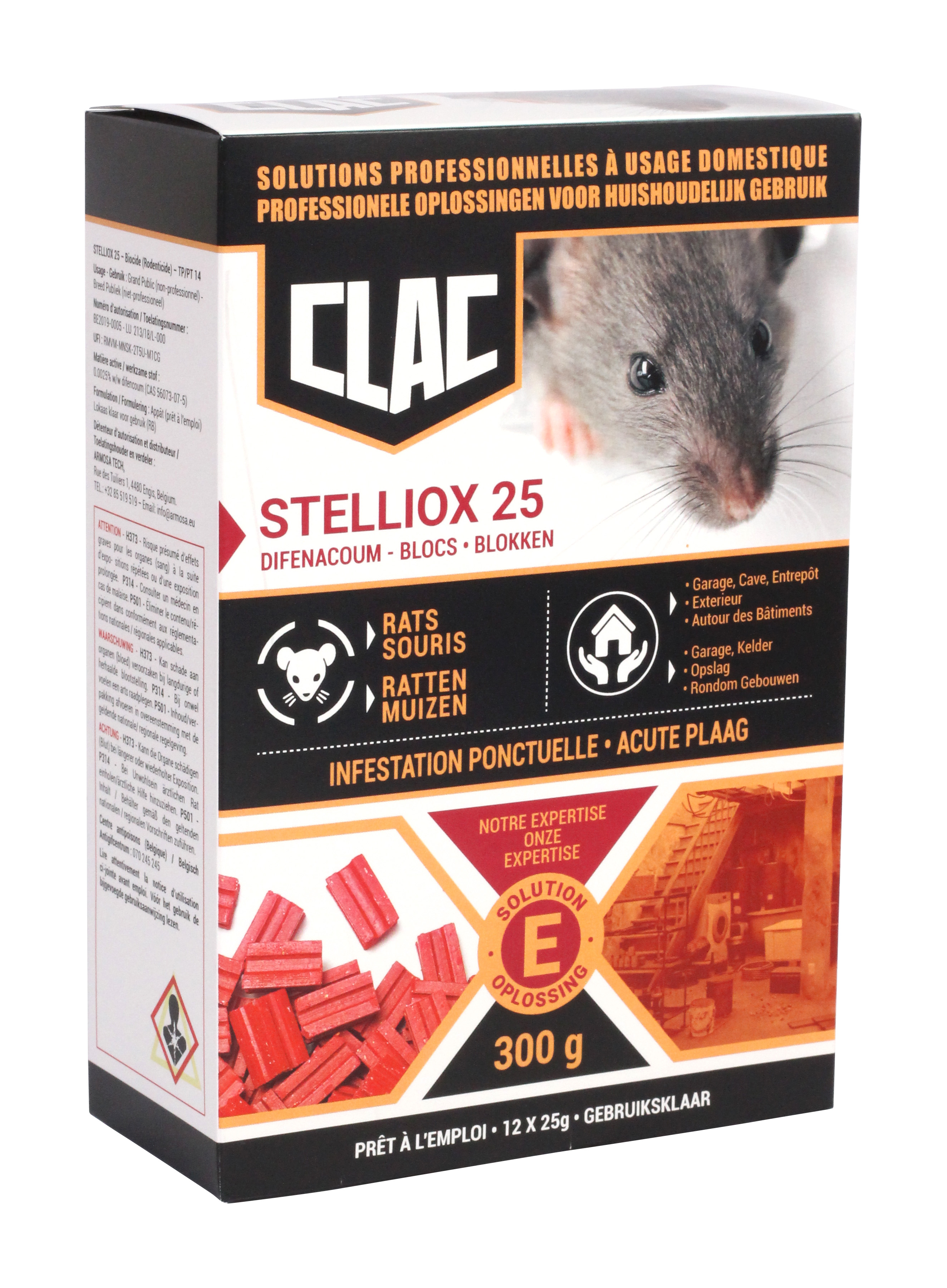 Stelliox Blokken Waterbestendig 300 g tegen Ratten & Muizen - 12x 25 g