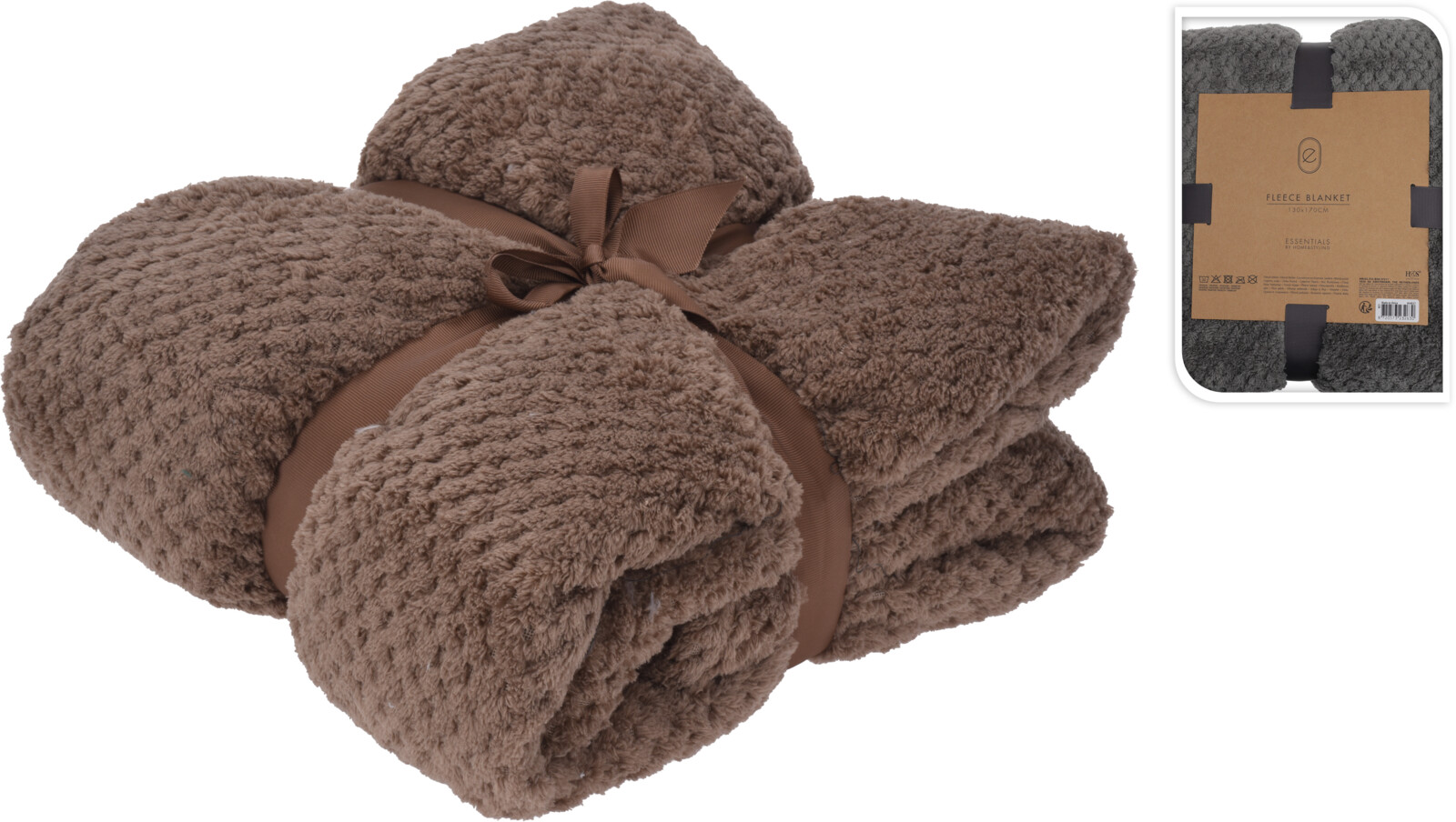 Fleece Deken Taupe 130x170 cm