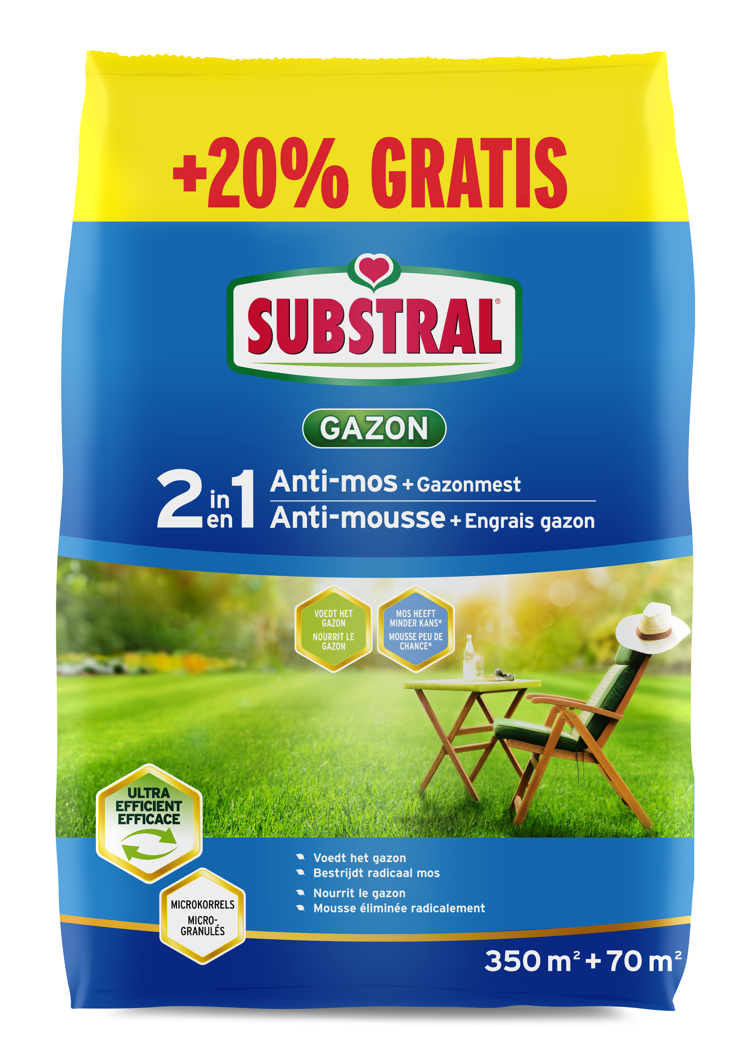 Substral 2-in-1 Anti-Mos en Gazonmest 350 m2 + 70 m2 Gratis - 14.7 kg