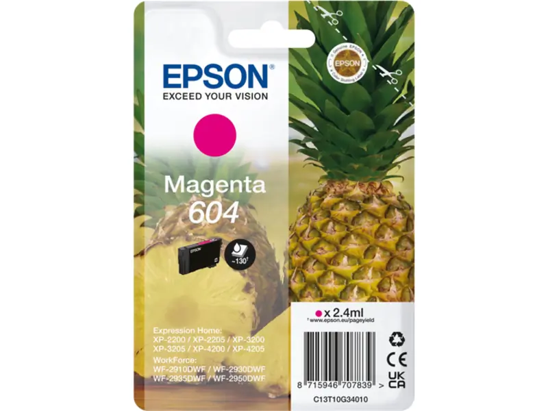 EPSON Inktcartridge C13T10G34010 nr. 604 Magenta - 130 pag's - 2.4 ml