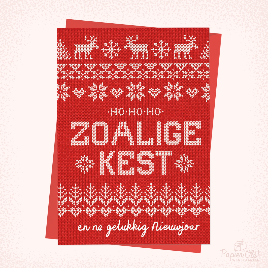 Papier Olé Kerstkaart Ne Zoalige Kestboai