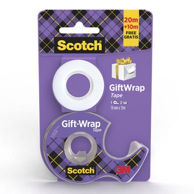 Scotch GiftWrap Kleefband 19 mm x 15 m + Refill - 10 m Gratis