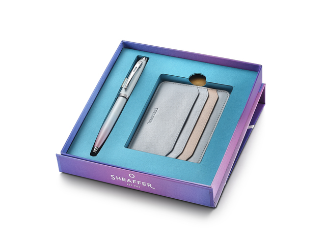Sheaffer Geschenkset Balpen+Kaarthouder Expressions 100-9376 Parelmoer-Chrome