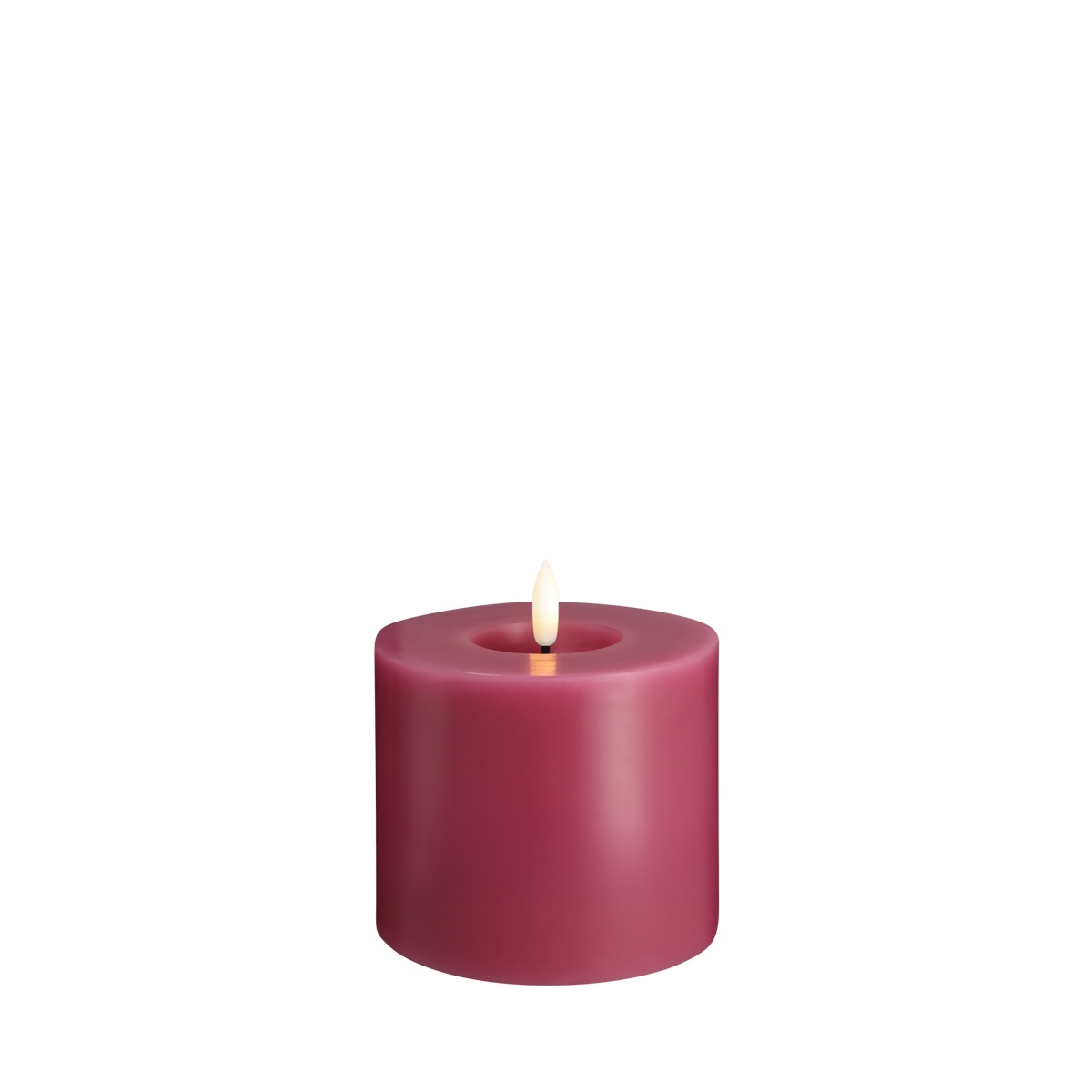 Moods & More LED Kaars Pillar Melted Silk Vintage Rose 9.9x10 cm - op Batterijen (excl.)