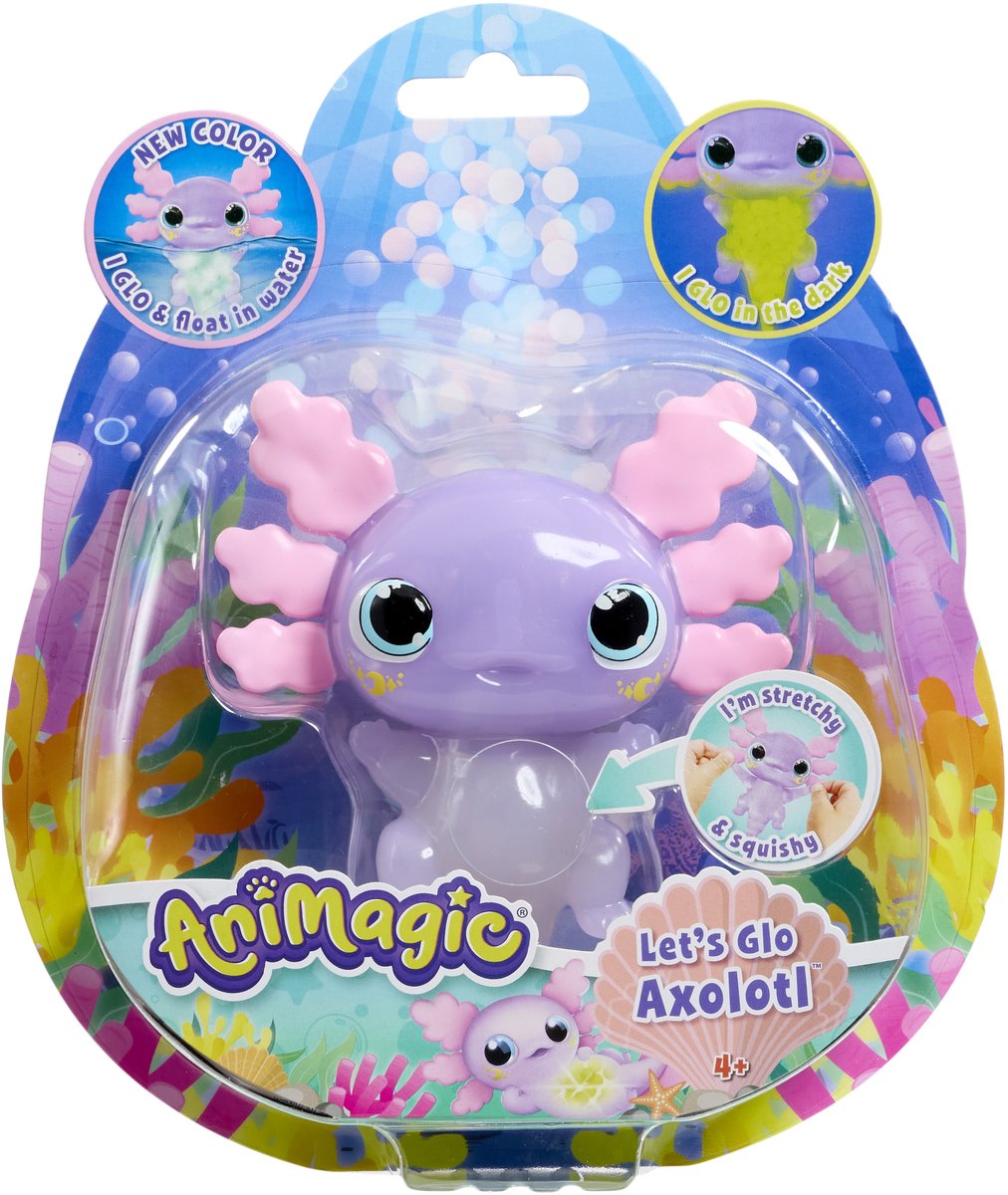 Animagic Let's go Axolotl Paars, Lichtgevende Axolotl