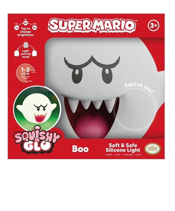 Super Mario Lamp Boo SquishyGlo Silicone 14 cm - Oplaadbaar