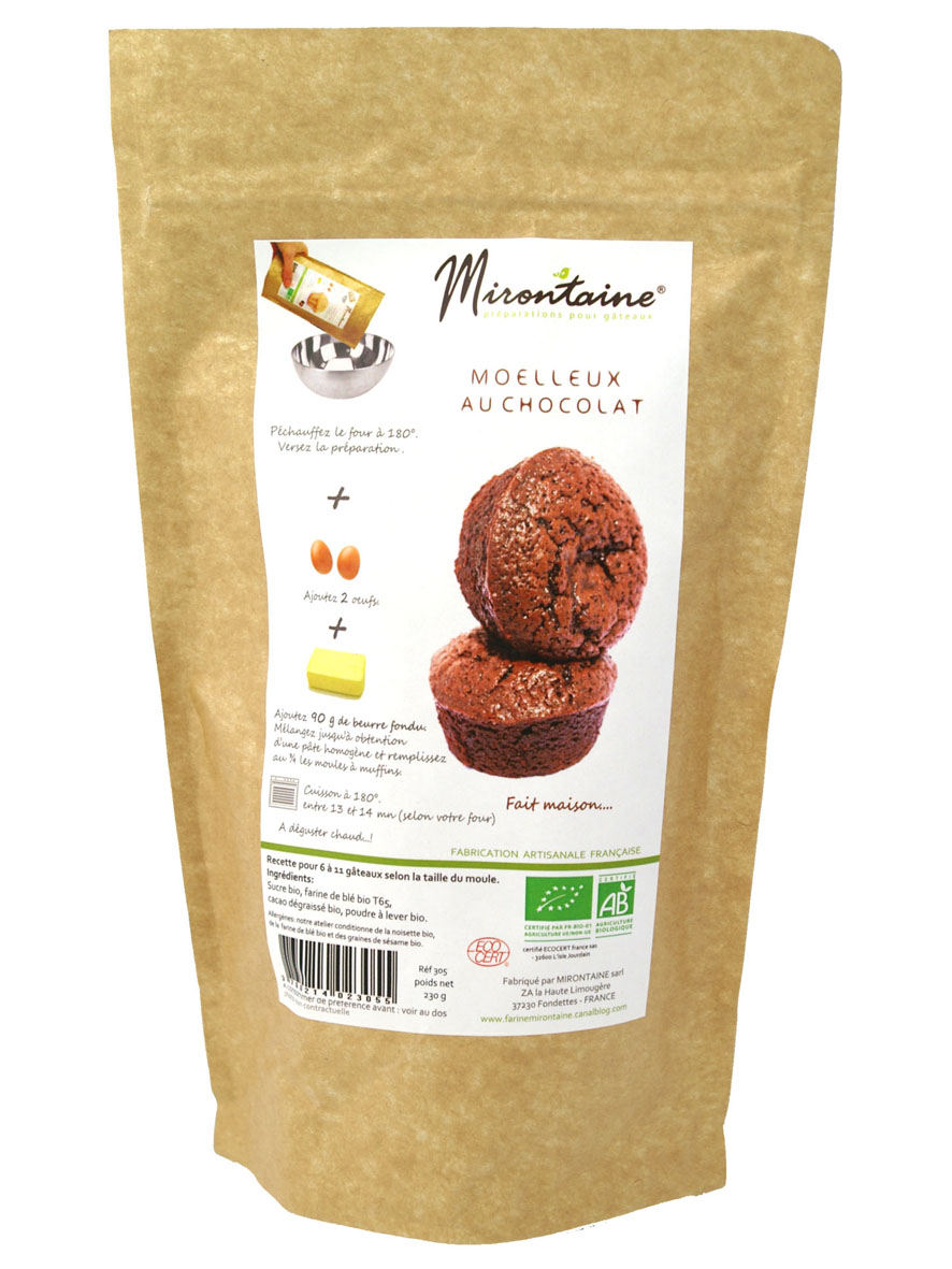 Mirontaine Bereiding voor Moelleux au Chocolat 230g - Bio