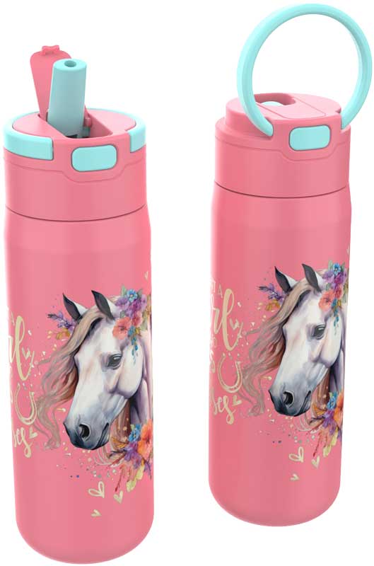 Lunch Buddies Drinkfles Paard RVS 600 ml