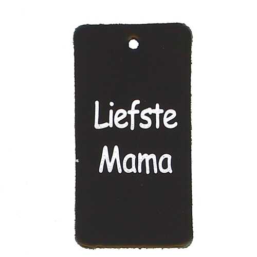 Sleutelhanger Leder Liefste Mama Zwart