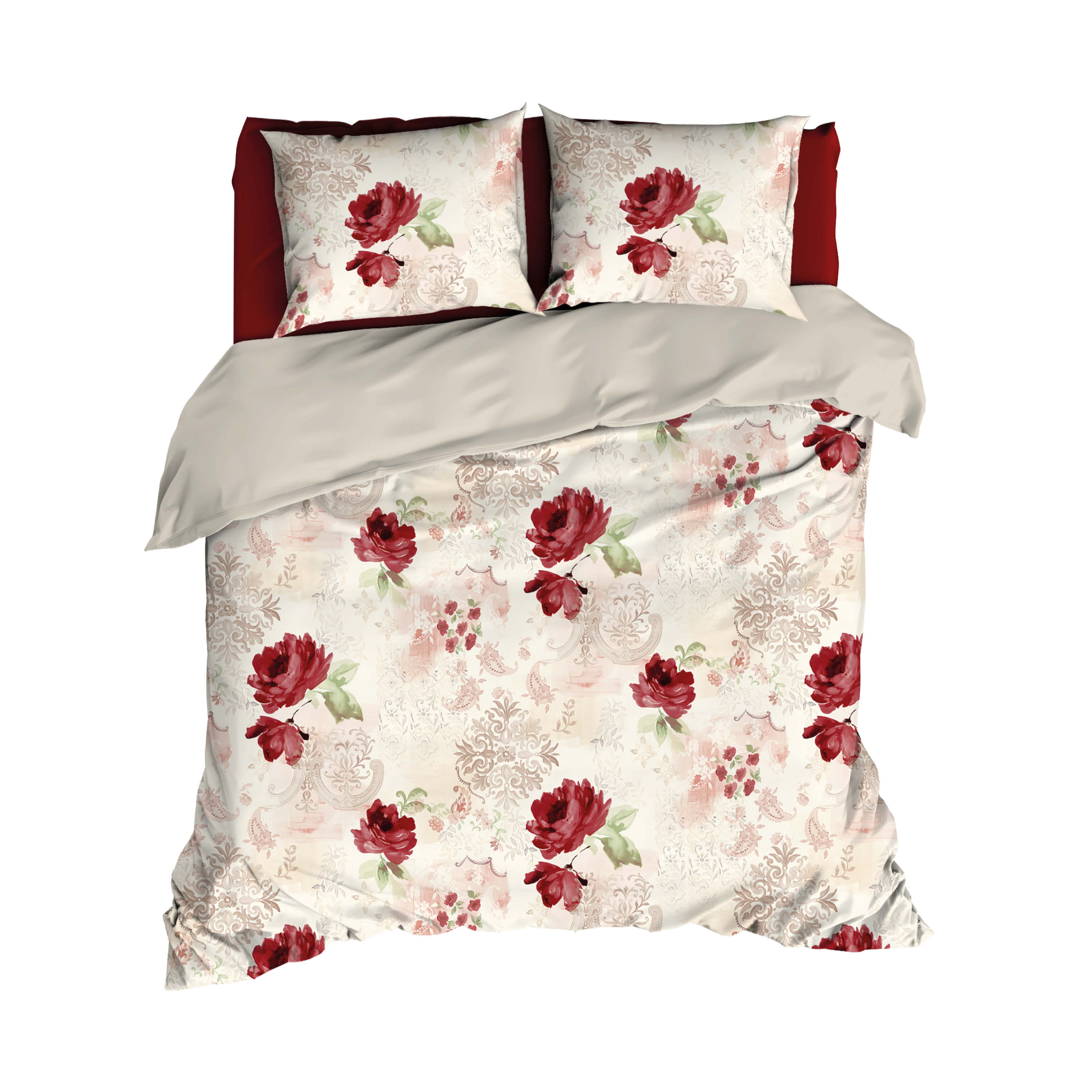 Satin D'Or Dekbedovertrekset Grace 260x200-220 cm Satijn Rood