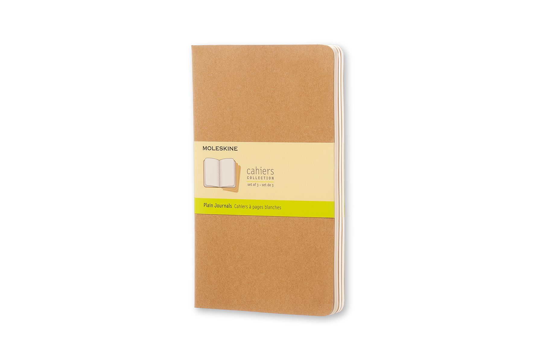 Moleskine Notebook Schrift Large Kraft - Blanco - 3 Stuks