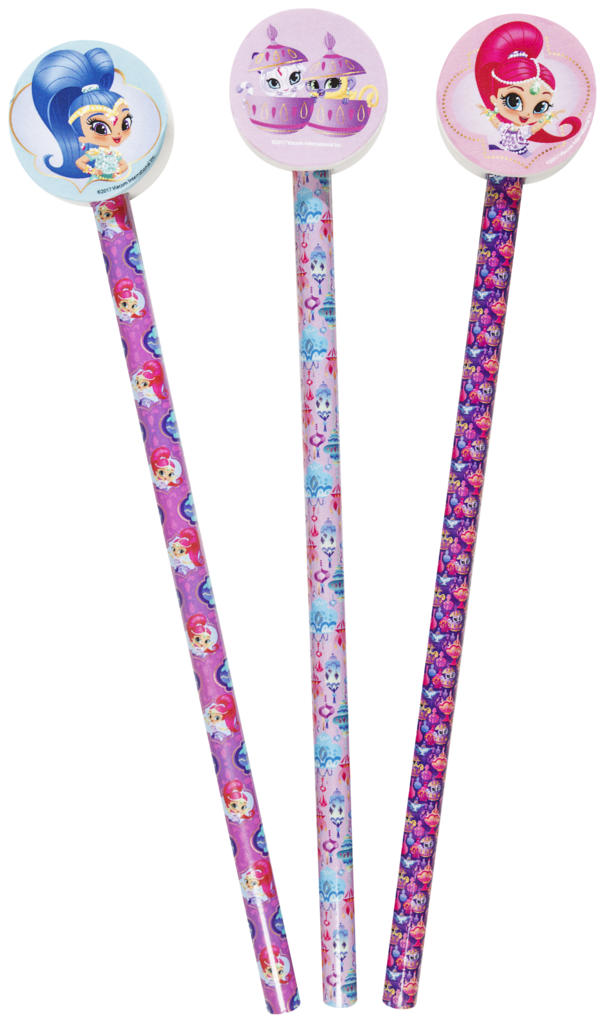 Potlood met Gom - 3 stuks Shimmer and Shine