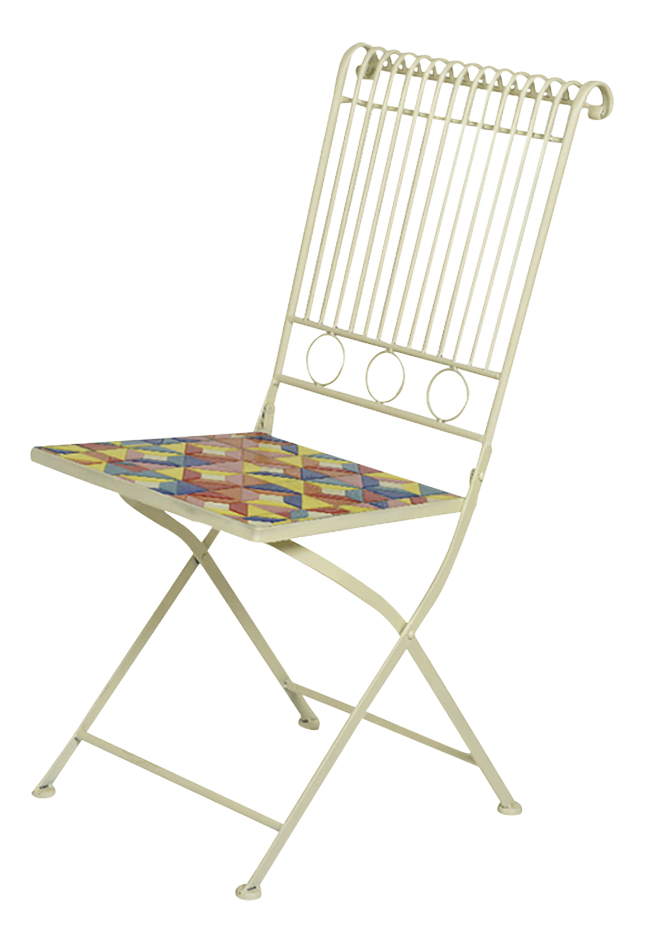 Decoris Klapstoel Bilbao Creme Mozaik 45x38x90 cm