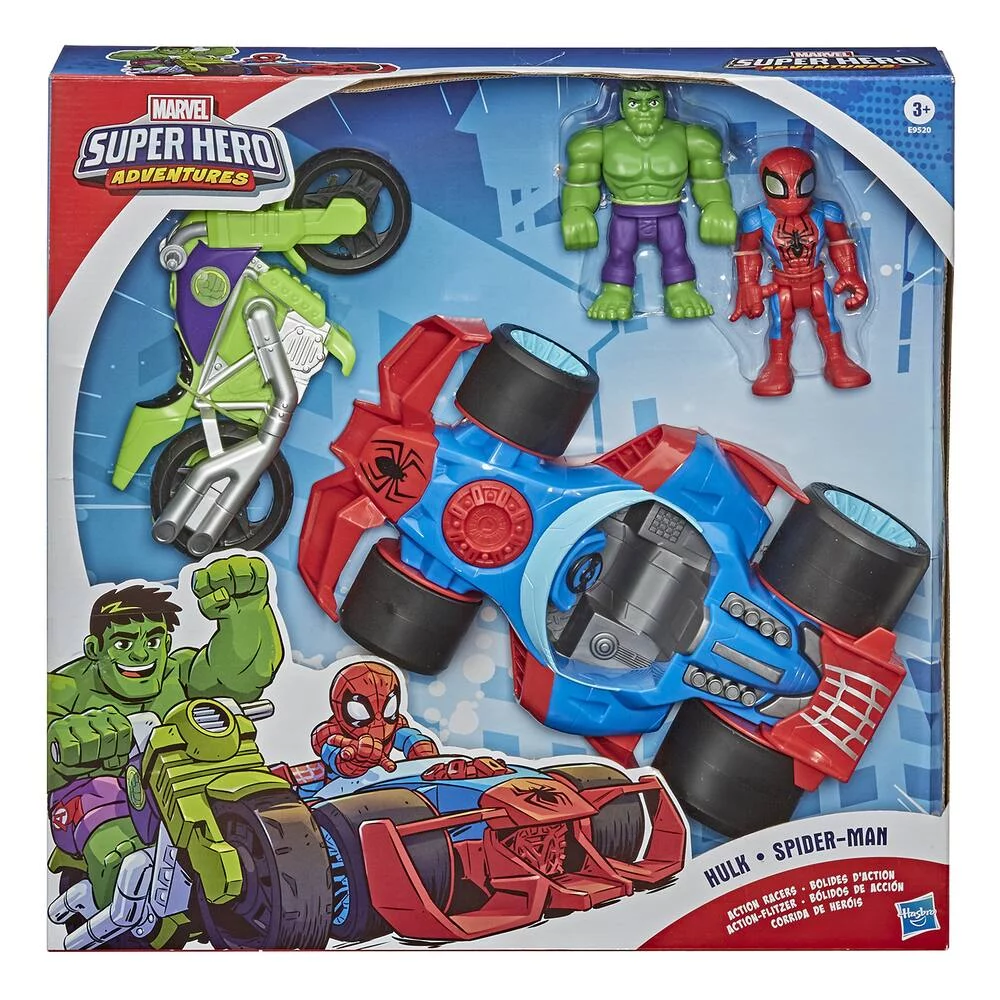 Marvel Super Adventure Heroes Action Racers, Spiderman en Hulk met voertuig