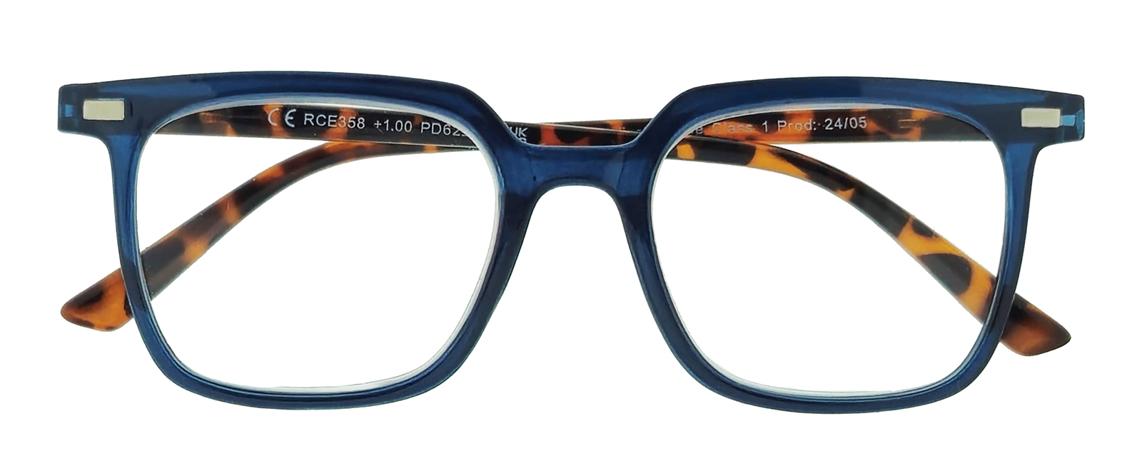 Noci Eyewear Leesbril Square Blue Tortoise 1.00 - Recycled