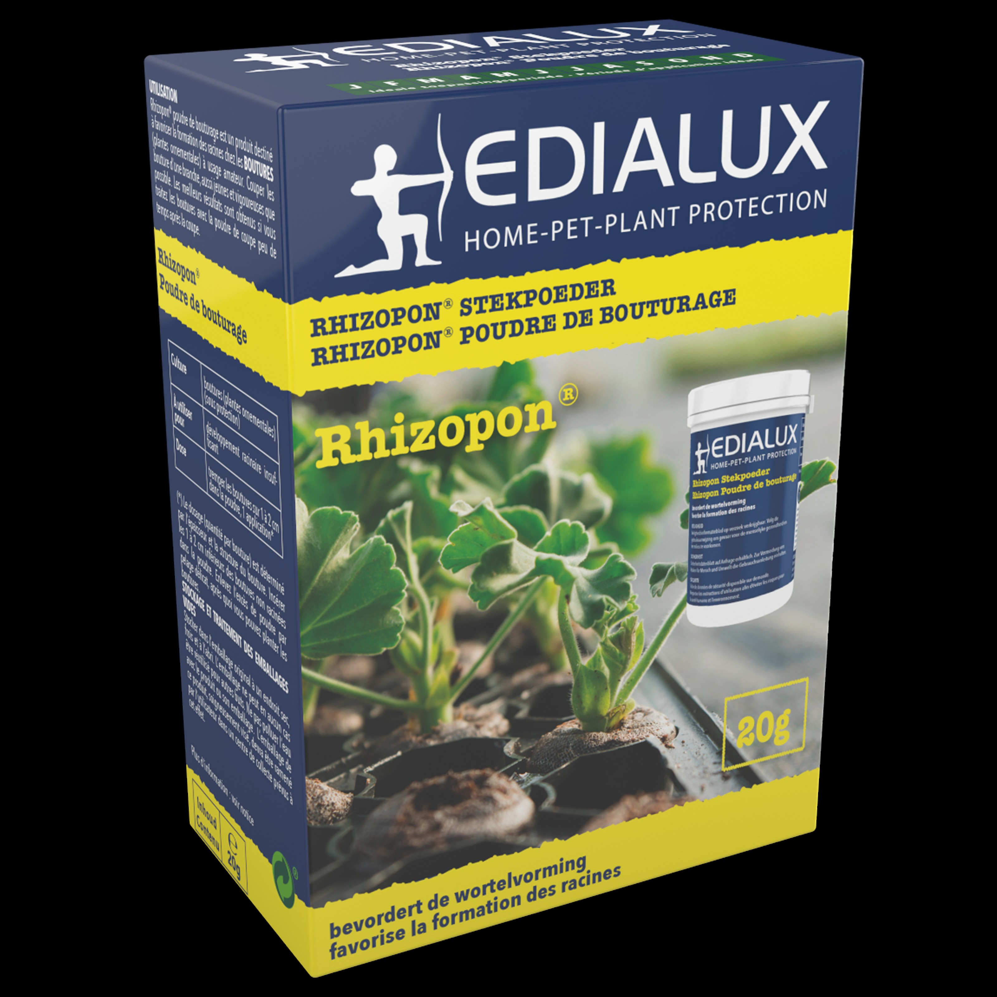 Edialux Stekpoeder 20gr bevordert de Wortelvorming bij Stekken