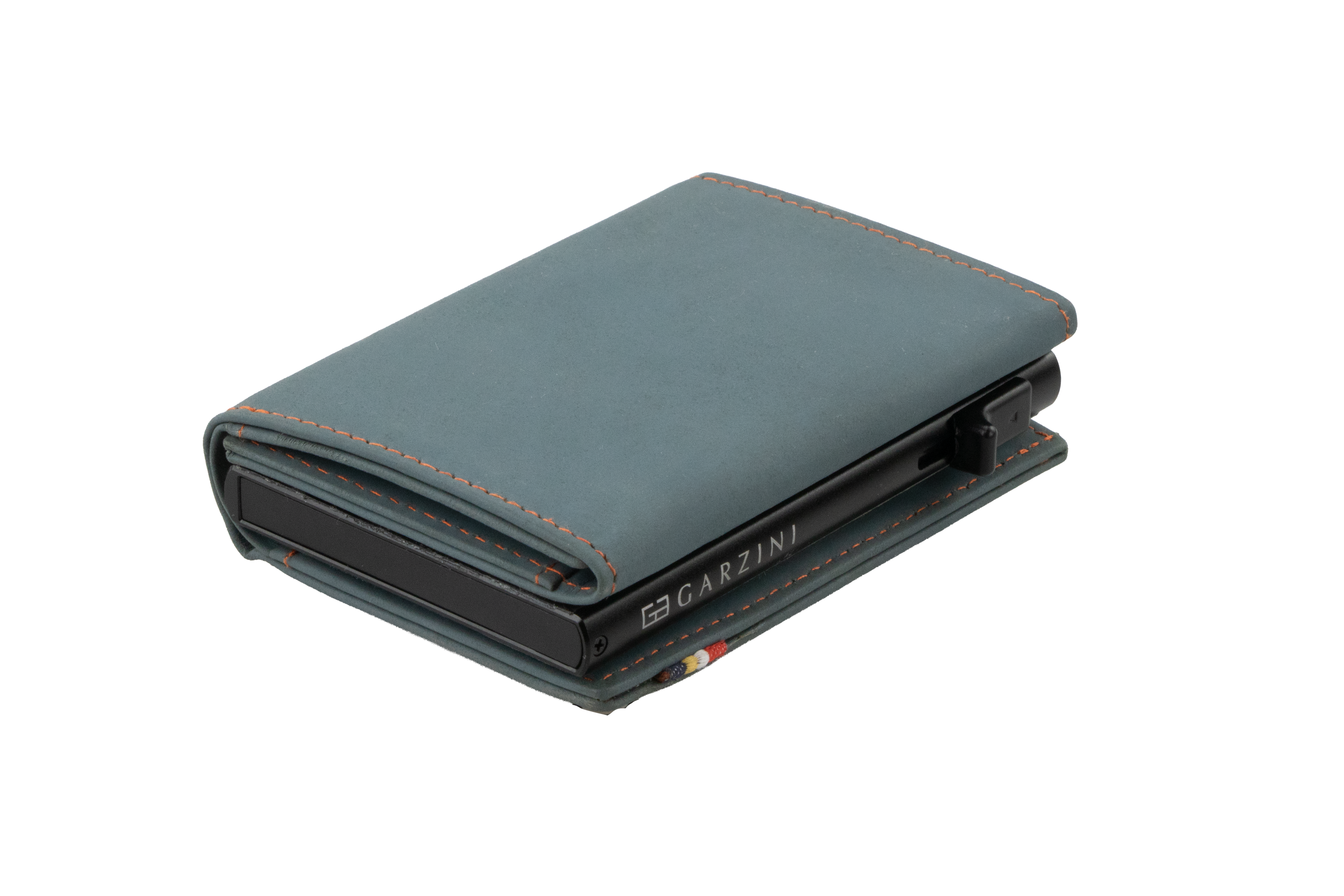 Garzini Metal Trifold Coin Pocket Portefeuille RFID Blue Orange 9.5x7x3 cm