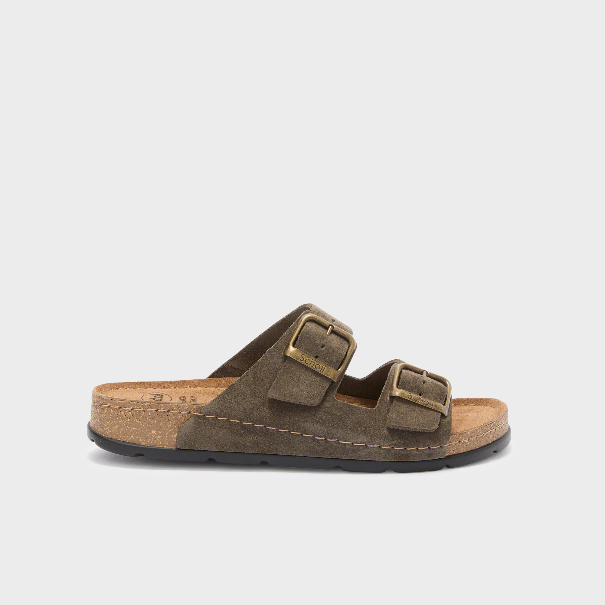 Scholl Muil Heren Bora 2 Gespen Khaki - maat 42