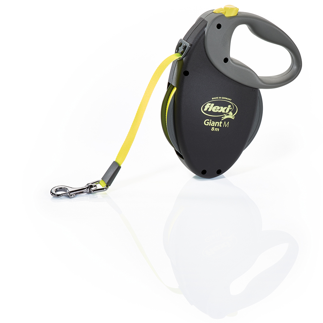 Flexi Leiband Giant M Neon Lint 8 m Zwart/Neon