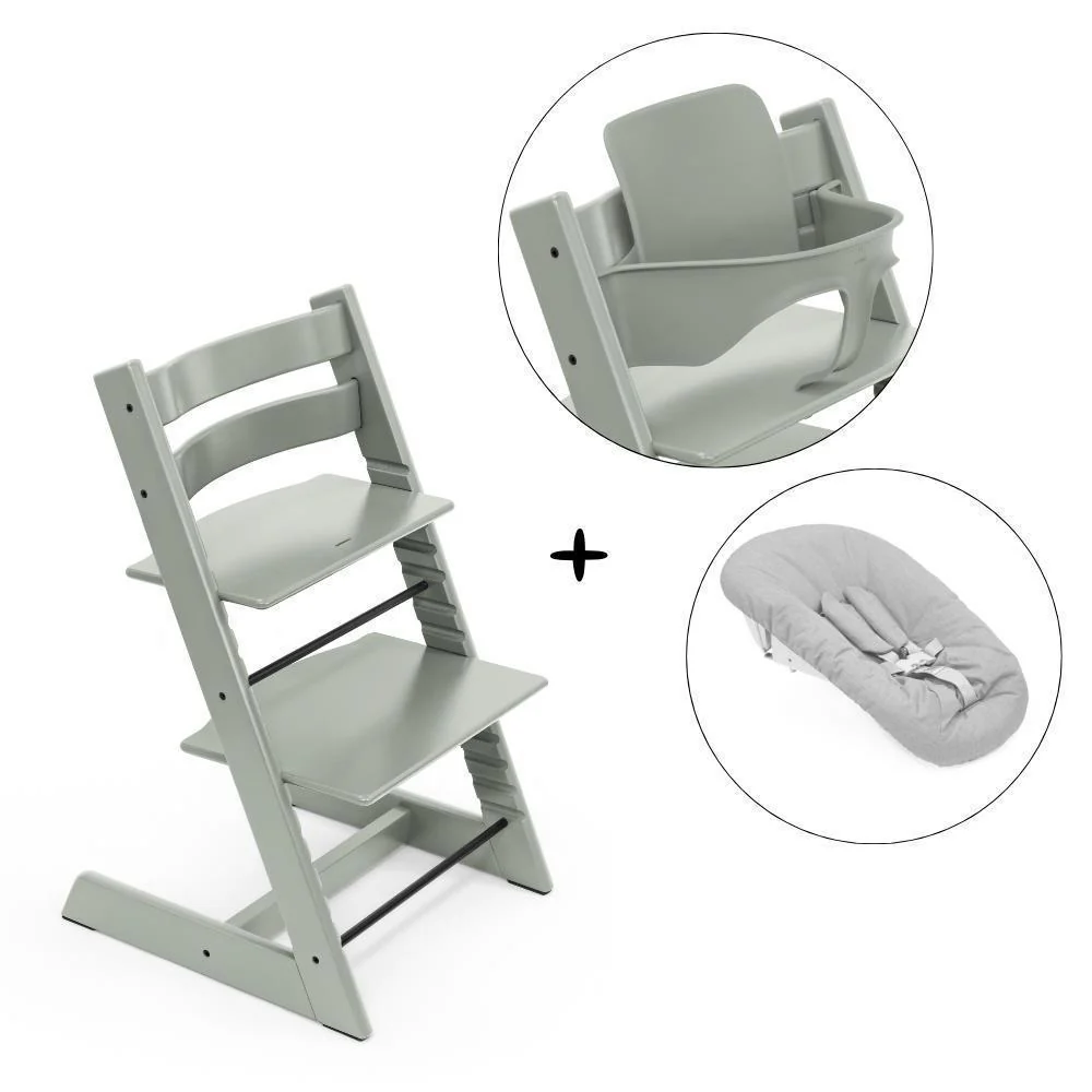 Stokke Bundel Kinderstoel Tripp Trapp Glacier Green + Babyset + Newbornset Glacier Green