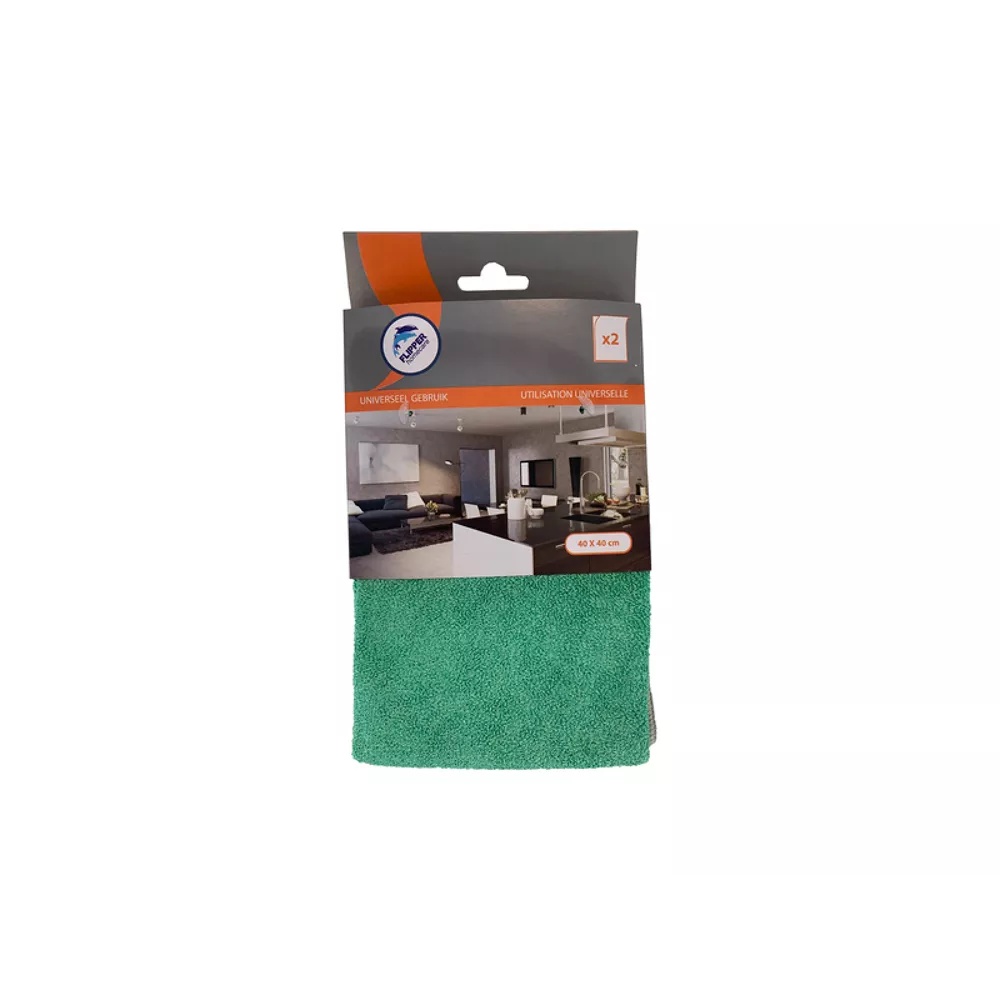 Flipper Microvezeldoek Nivo Groen 40x40 cm set 2 stuks - 320g