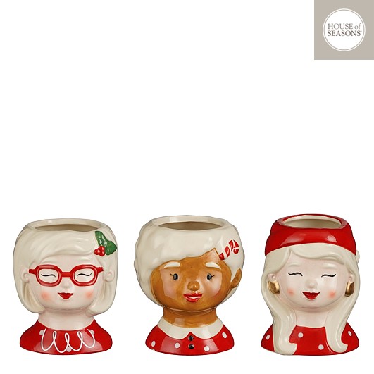 House of Seasons Bloempot Funny Dame 8.5x10 cm - assorti - prijs per stuk