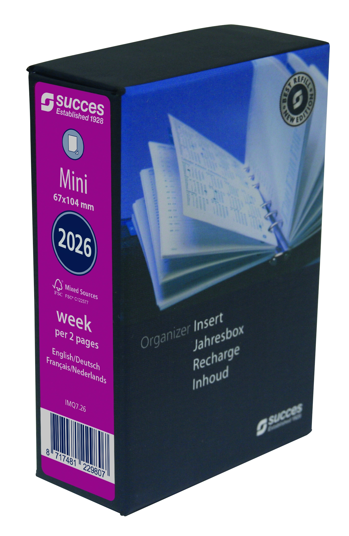 Succes Agenda Inhoud 2026 Mini 1week/2pag Internationaal Wit