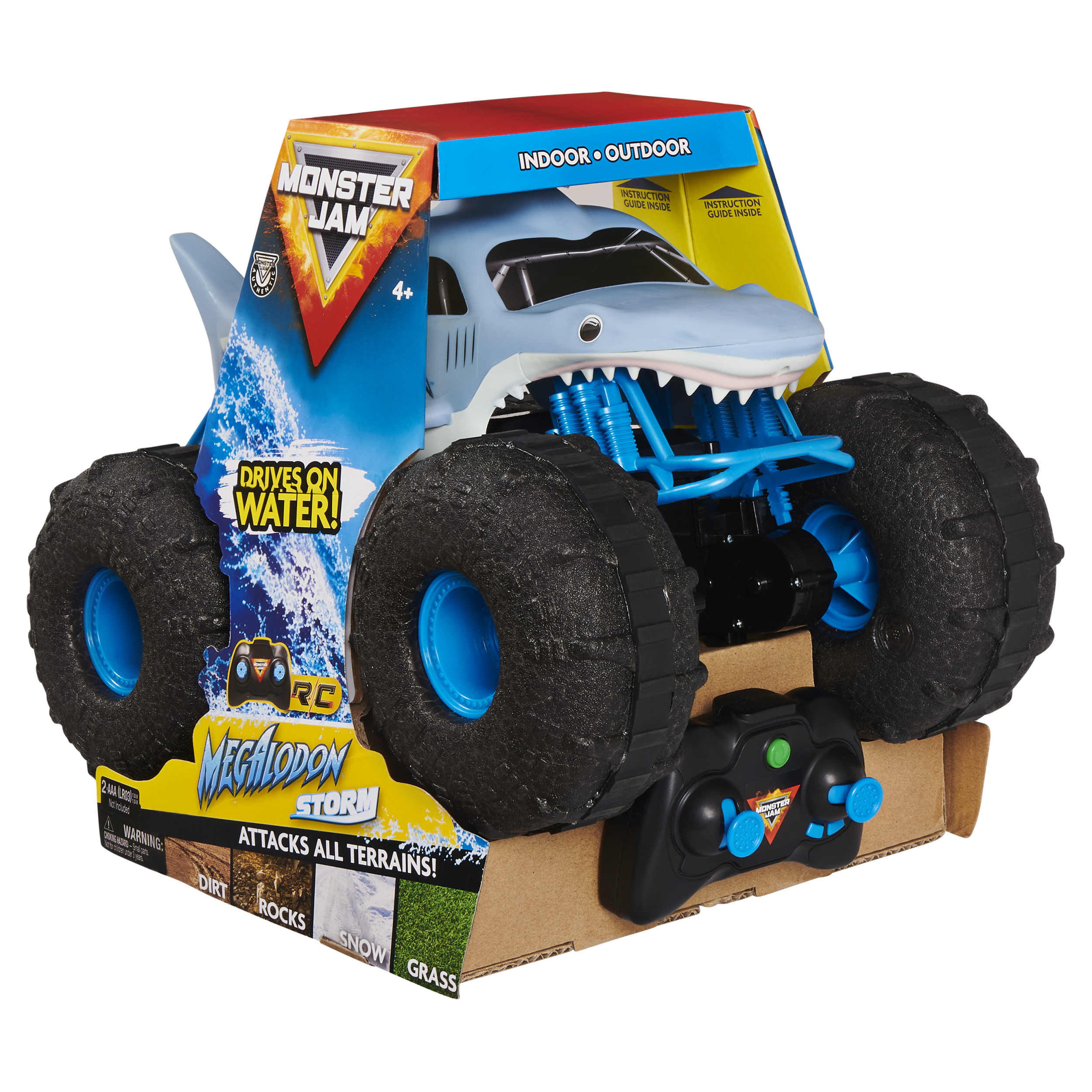 Monster Jam Megalodon Storm, R/C, F/F, USB oplaadbaar, Rijdt ook op water