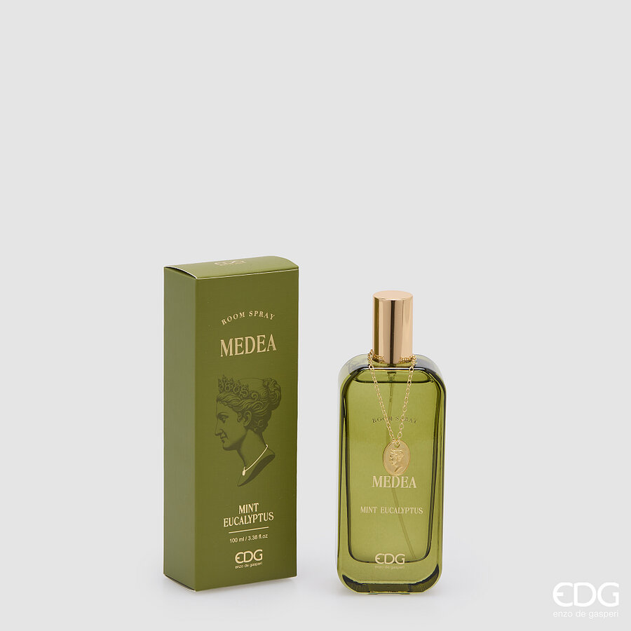 EDG Room Spray Medea 100ml Mint Eucalyptus - Glas - 7x10 cm - Huisparfum