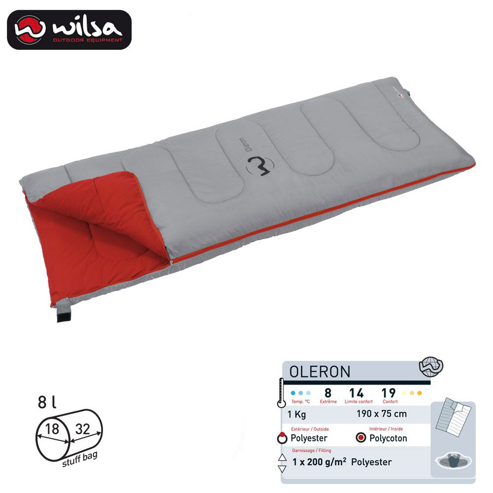 Wilsa Slaapzak Oleron 190x75cm Met 200gr Polyester vulling