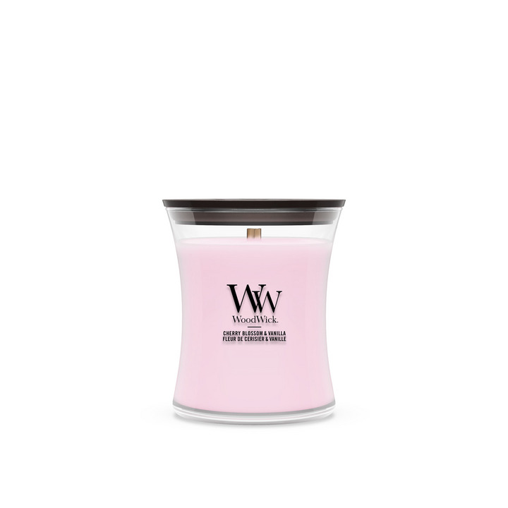 Woodwick Kaars Cherry Blossom & Vanilla Medium - 10x11.4 cm - 60 Branduren