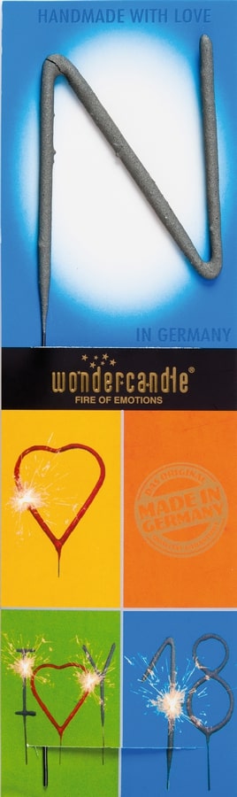 Wondercandle Classic Letter N Grijs