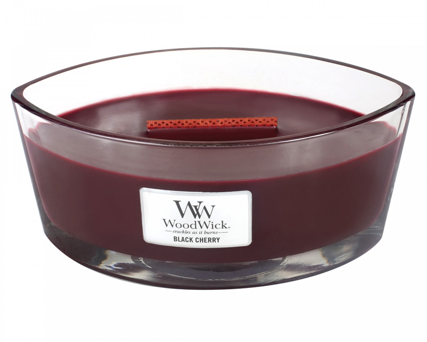 Woodwick Kaars Black Cherry Ellipse - 19x12x9.2 cm - 50 Branduren