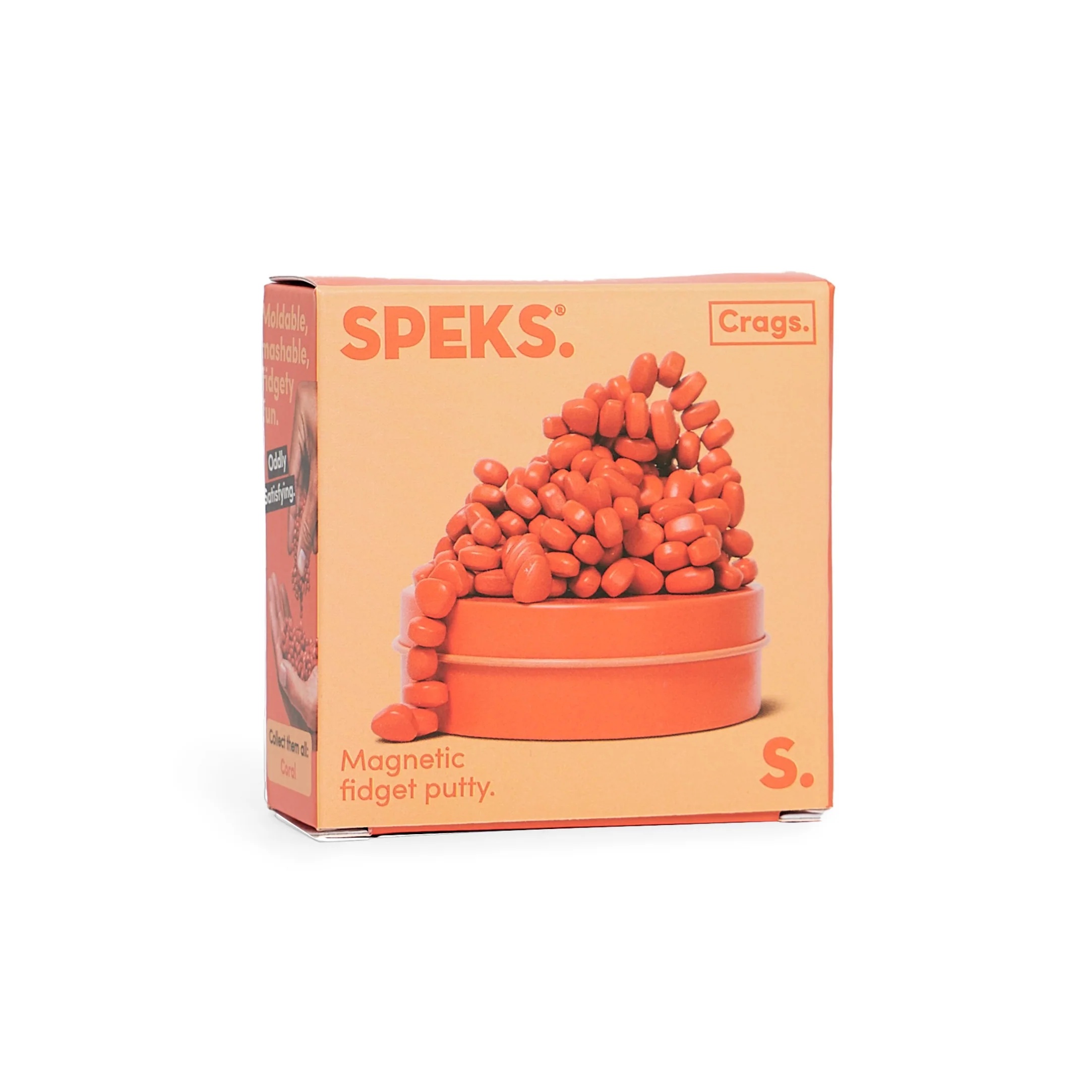 Speks Crags Mini Magnetic Fidget Putty Matte Coral - 7x7x2.8 cm - Rare Earth Magnets