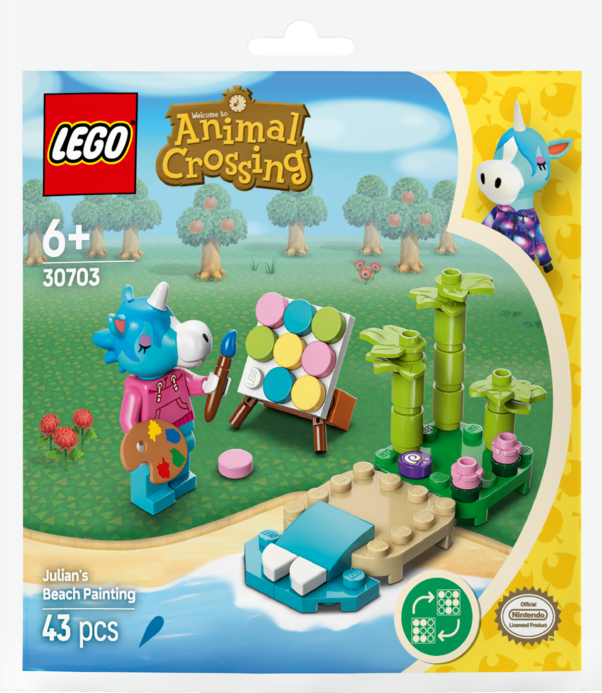 Lego Animal Crossing 30703 Strandschilderen met Julian