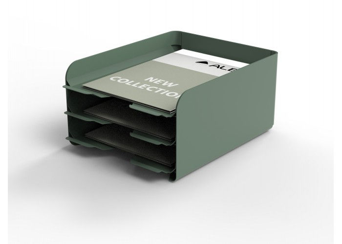 Alba Brievenbak ODBLOC 3 Uitschuifbare Lades Groen Metaal