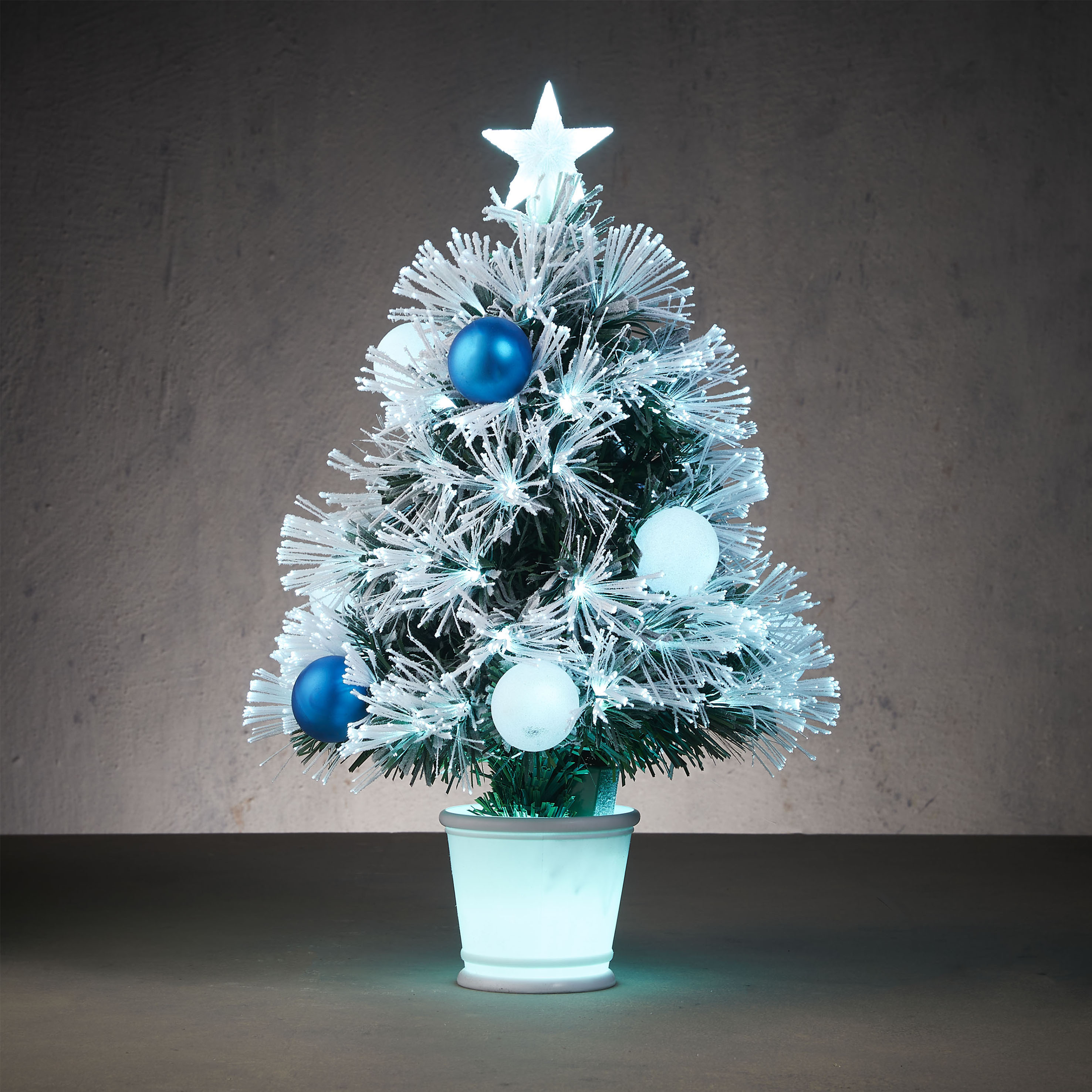 Kerstboom Mini Deron LED Groen 60x30 cm - 65 Lights - Blauw