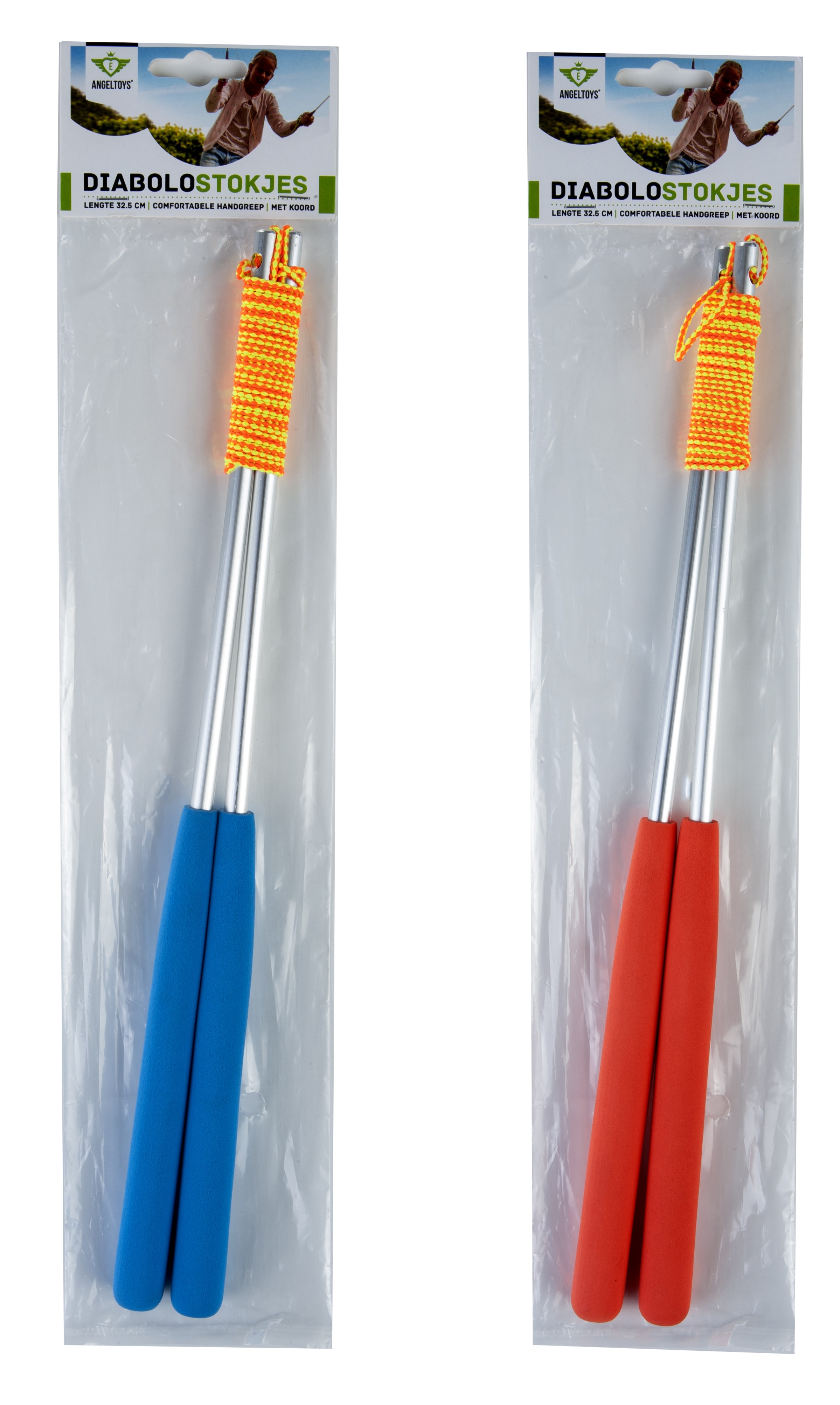 Angel Toys Diabolo Aluminium Stokjes Set 32 cm - assorti - prijs per stuk