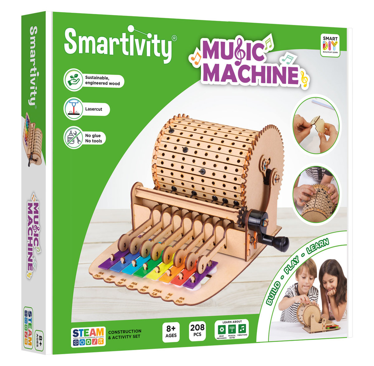 SmartTivity, Music Machine Duurzaam gerecycleerd hout, geen lijm.