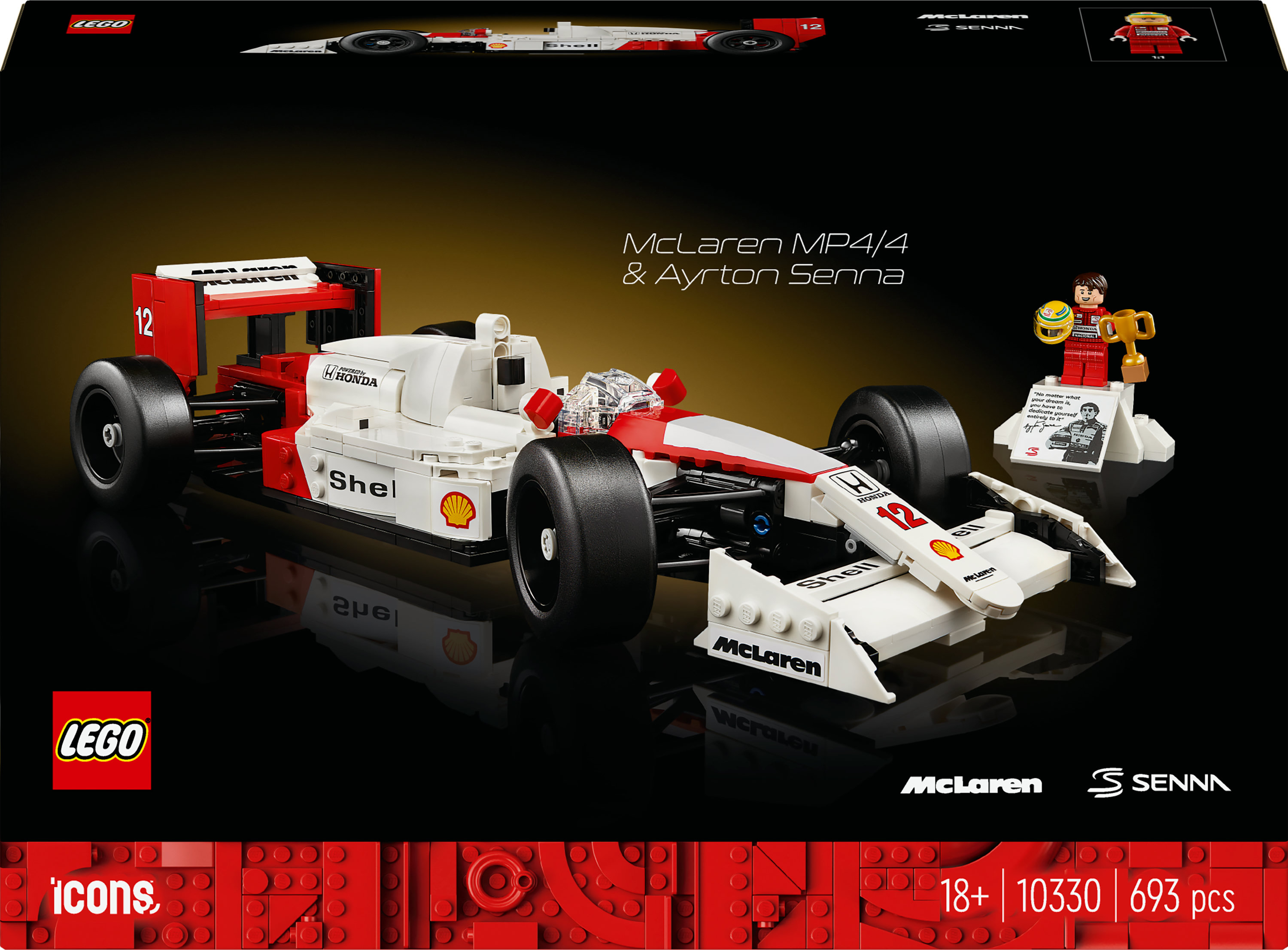 LEGO Icons 10330 MacLaren Mp4/4 Ayrton Senna