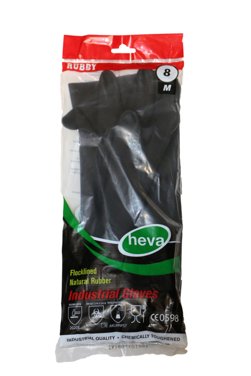 Heva Handschoenen Rubby Rubber Zwart Industrieel M