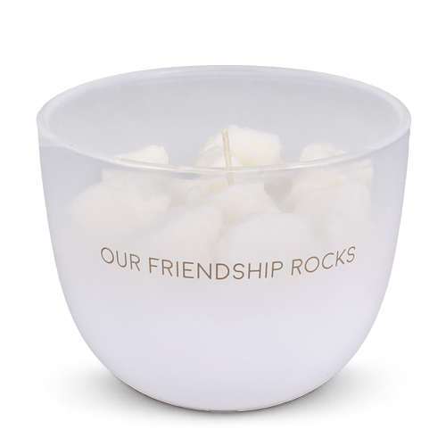 My Flame Geurkaars Sculpted Wax Rocks 11x8.5 cm Our Friendship Rocks - Bio Sojawas - Fresh Cotton - 75 Branduren