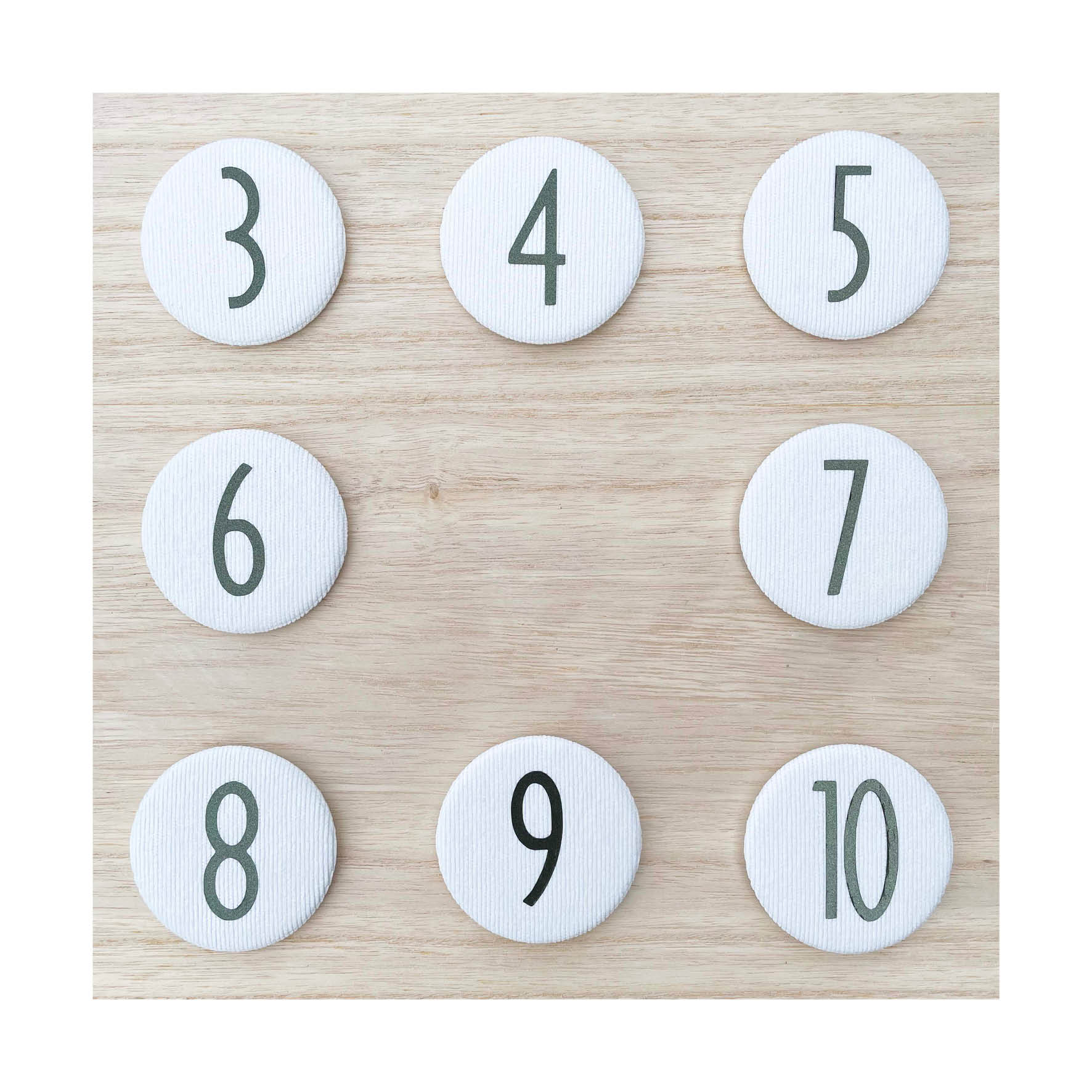 Cijferbuttons - Olijf - 7-8-9-10 Safe Button