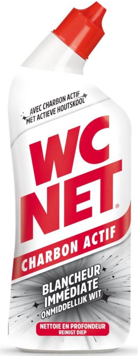 WC-Net WC-Reiniger Gel  Charbon Actif-onmiddellijk Wit - 750 ml