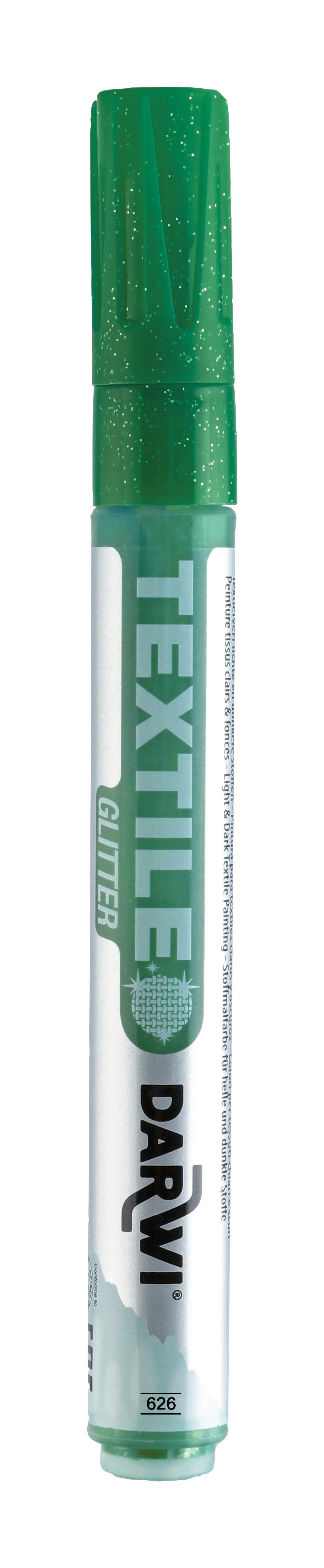 Darwi Textielmarker 3mm Glitter Donkergroen
