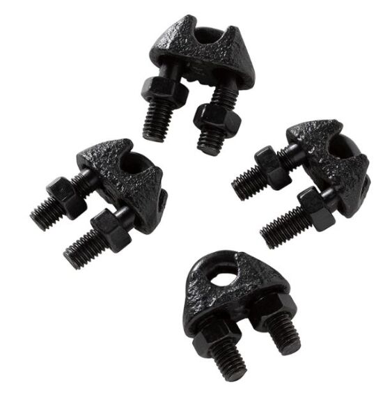 MACK 4 Staaldraadklemmen 5 mm Zwart